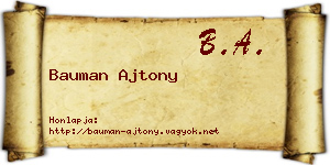 Bauman Ajtony névjegykártya